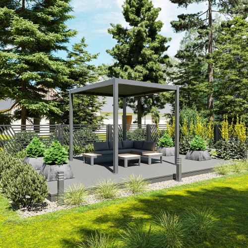 Pergola ogrodowa tarasowa aluminiowa NORDVIC Skyline 3 x 2,5 m Antracyt